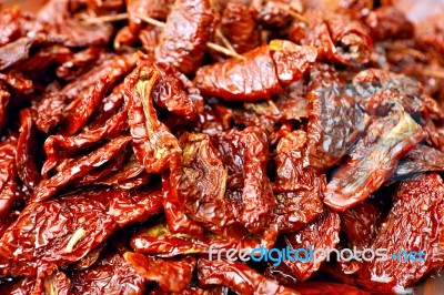 Sundried Red Tomatoes In Olive Oil Stock Photo