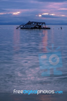 Sunk Shipwrecks At Tangalooma Island In Moreton Bay Stock Photo