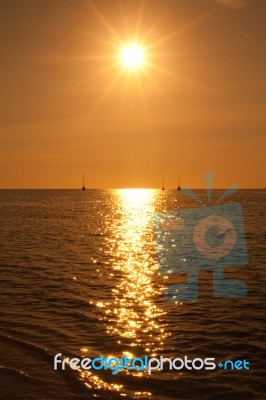 Sunlight In Southern Thai Sea Stock Photo