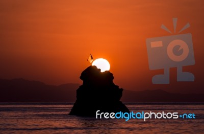 Sunrise Above The Mediterranean Sea Stock Photo