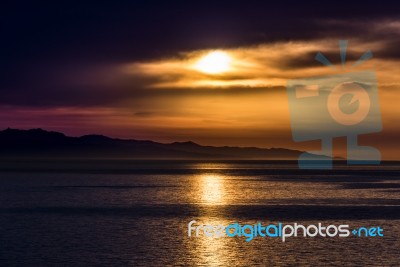 Sunrise Above The Mediterranean Sea Stock Photo