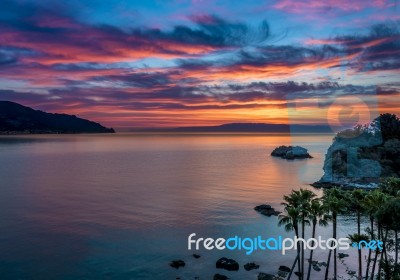 Sunrise Above The Mediterranean Sea Stock Photo