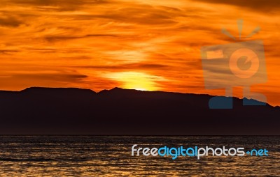 Sunrise Above The Mediterranean Sea Stock Photo