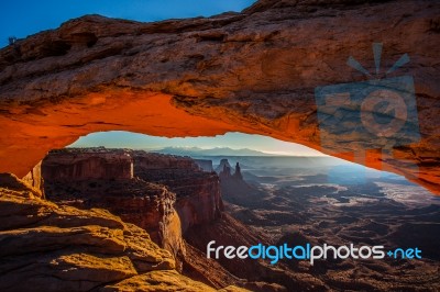 Sunrise At Mesa Arch Stock Photo