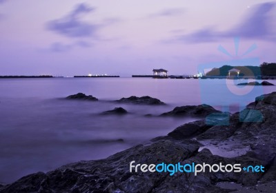 Sunrise At Sichang Island, Chonburi,thailand Stock Photo