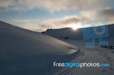 Sunrise At Snow Farm, New Zealand Stock Photo