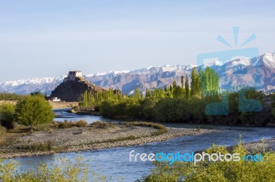 Sunrise At Stakna Monastry - Ladakh India Stock Photo