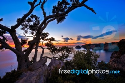 Sunrise At Te Pare Point Stock Photo