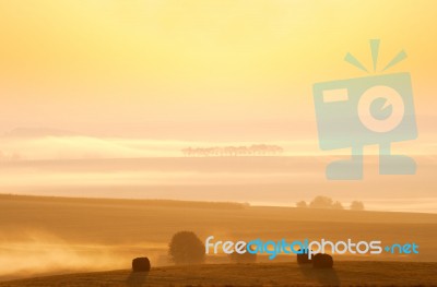 Sunrise In The Countryside Stock Photo