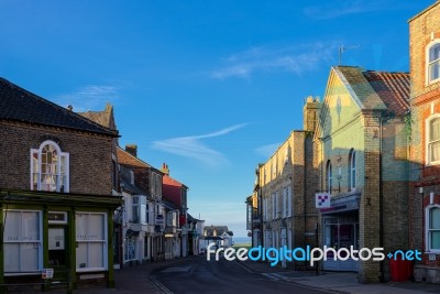 Sunrise In The Town Centre Of Southwold Stock Photo