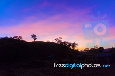 Sunrise Over Small Village In Ethiopia Stock Photo