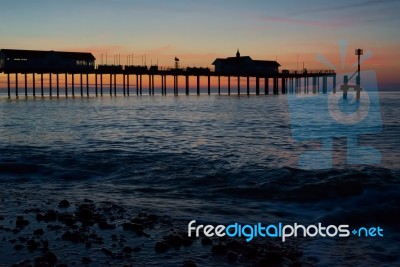 Sunrise Over Southwold Pier Stock Photo