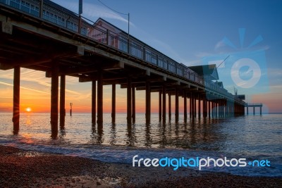 Sunrise Over Southwold Pier Stock Photo