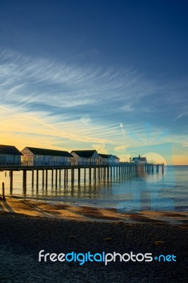 Sunrise Over Southwold Pier Stock Photo