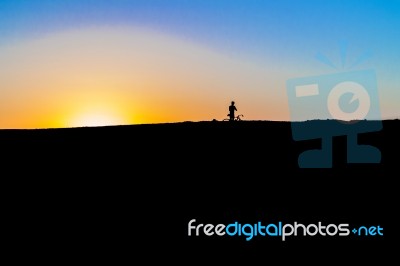 Sunrise Over The Desert In Sudan Stock Photo