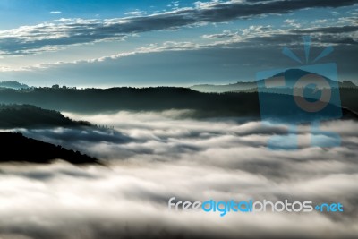 Sunrise Over Val D'orcia Stock Photo