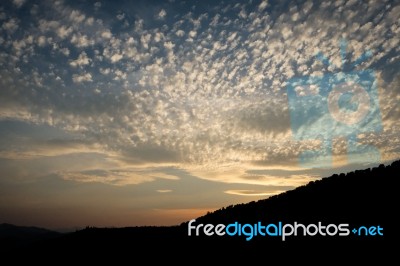 Sunset And Clouds Stock Photo