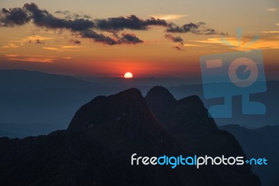 Sunset At Doi Laung Chiang Dao-thailand Stock Photo