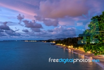 Sunset At Khao Lak Beach, Thailand Stock Photo