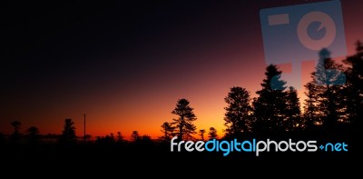 Sunset At Norfolk Island Stock Photo