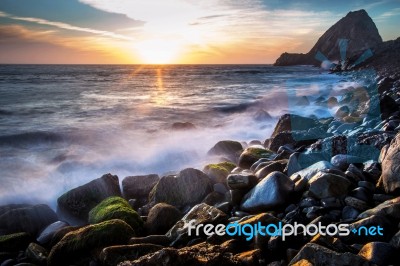 Sunset At Point Mugu Stock Photo