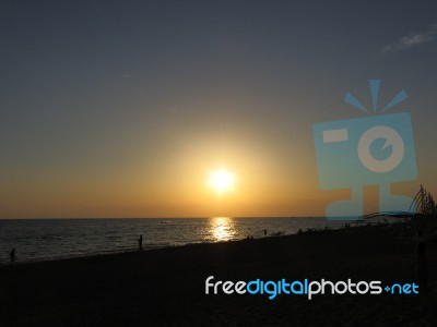 Sunset At The Turkish Coast Stock Photo