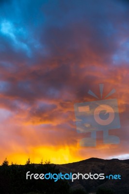 Sunset At Wanaka Stock Photo