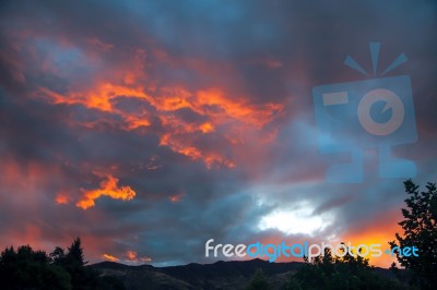 Sunset At Wanaka Stock Photo