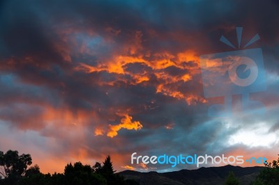 Sunset At Wanaka Stock Photo