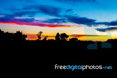 Sunset In Malawi Stock Photo