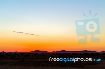 Sunset In Namibia Stock Photo