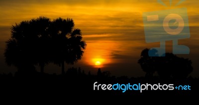 Sunset In Thailand Stock Photo