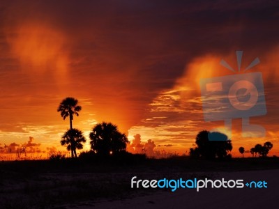 Sunset In Treasure Island, Florida Stock Photo