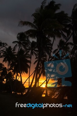 Sunset On Ofu Island Stock Photo