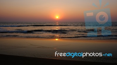 Sunset On The Arabian Sea Stock Photo