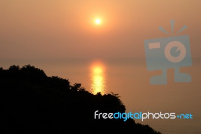 Sunset On The Arabian Sea Stock Photo