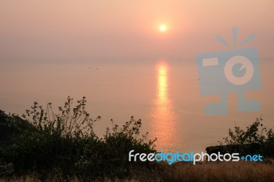 Sunset On The Arabian Sea Stock Photo