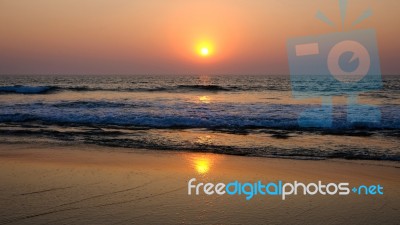 Sunset On The Arabian Sea Stock Photo