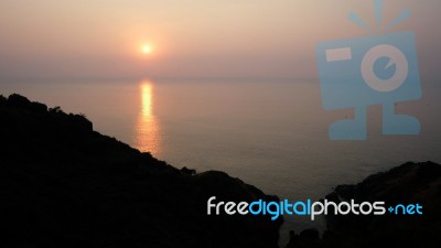 Sunset On The Arabian Sea Stock Photo