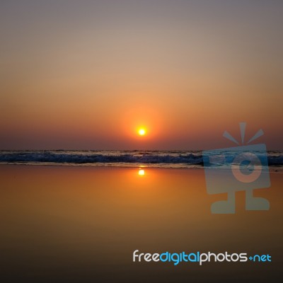 Sunset On The Arabian Sea Stock Photo