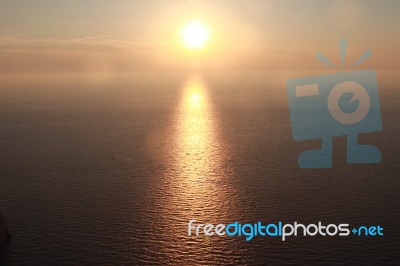 Sunset On The Mediterranean Sea Stock Photo