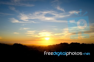 Sunset On The Pacific Ocean Stock Photo