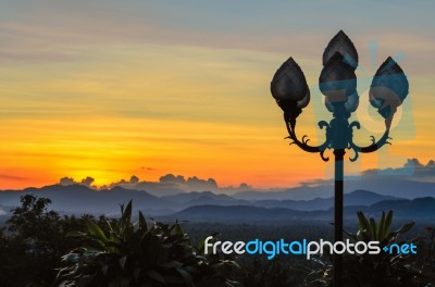 Sunset On Thongchai Mountain Stock Photo