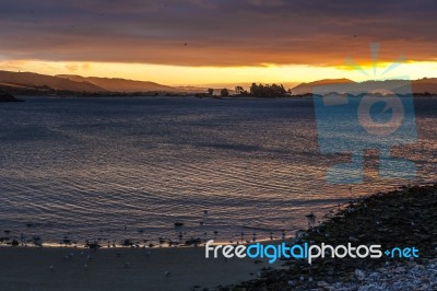 Sunset Over Pilot Bay Stock Photo