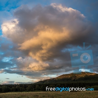 Sunset Over Spey Valley Golf And Country Club Stock Photo