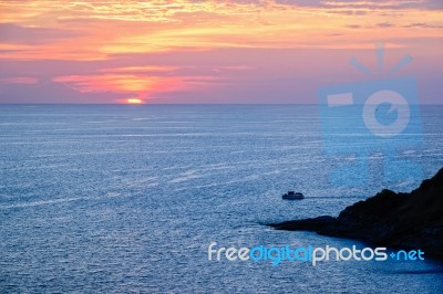 Sunset Over The Andaman Sea Stock Photo