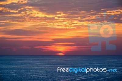 Sunset Over The Andaman Sea Stock Photo