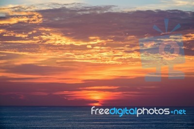 Sunset Over The Andaman Sea Stock Photo