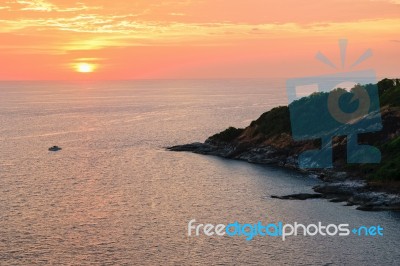 Sunset Over The Andaman Sea Stock Photo