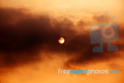 Sunset With Cloud Background Stock Photo